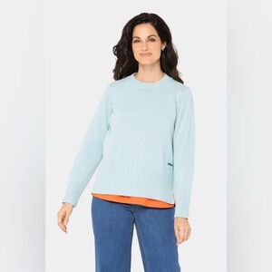 Peace Love World Sky Blue Crew Neck Sweater